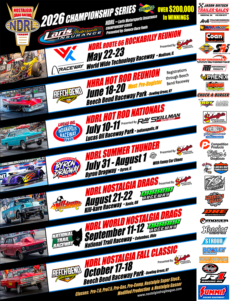 NDRL 2026 Race Schedule