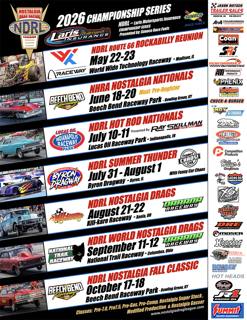 NDRL 2026 Race Schedule